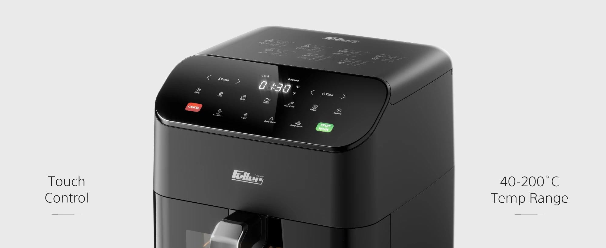 AFR550 touch control, durable 4-layer ceramic coating and 360° rapid air circulation