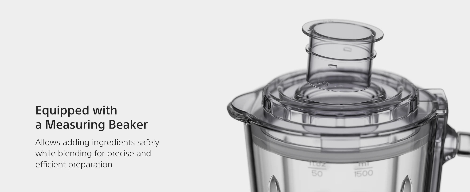BL290 titanium-coated blade, dual lock safety, premium couplings and measuring beaker