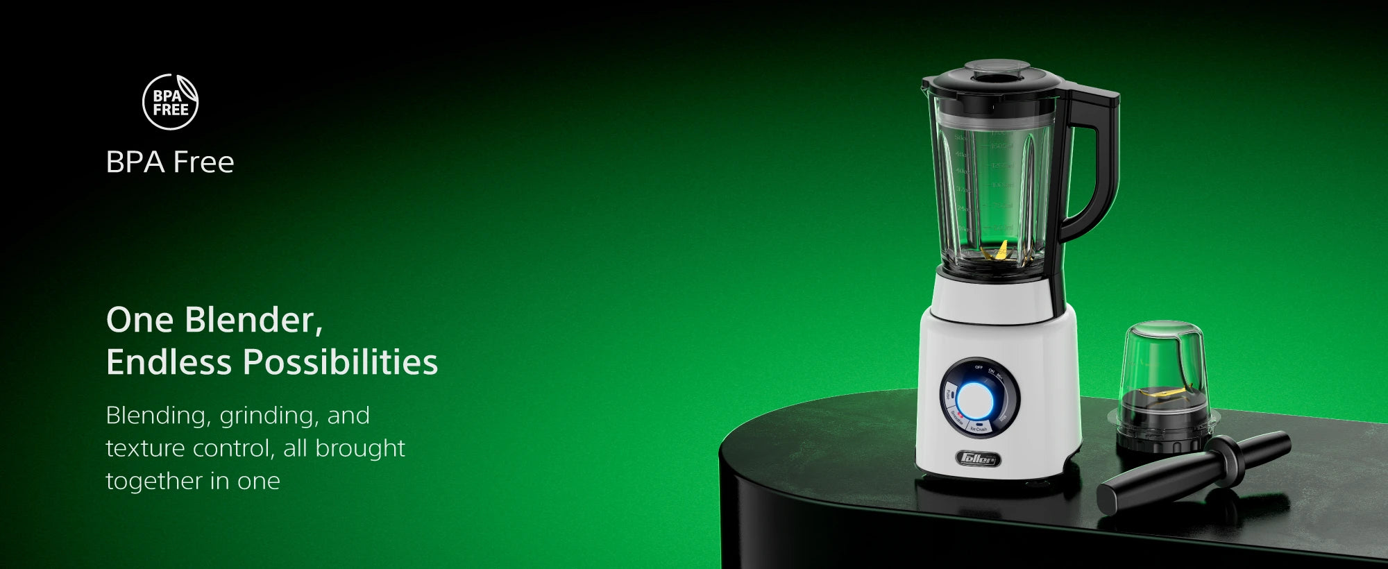 BLG1200 150ml grinder accessory and 1.7L glass jar