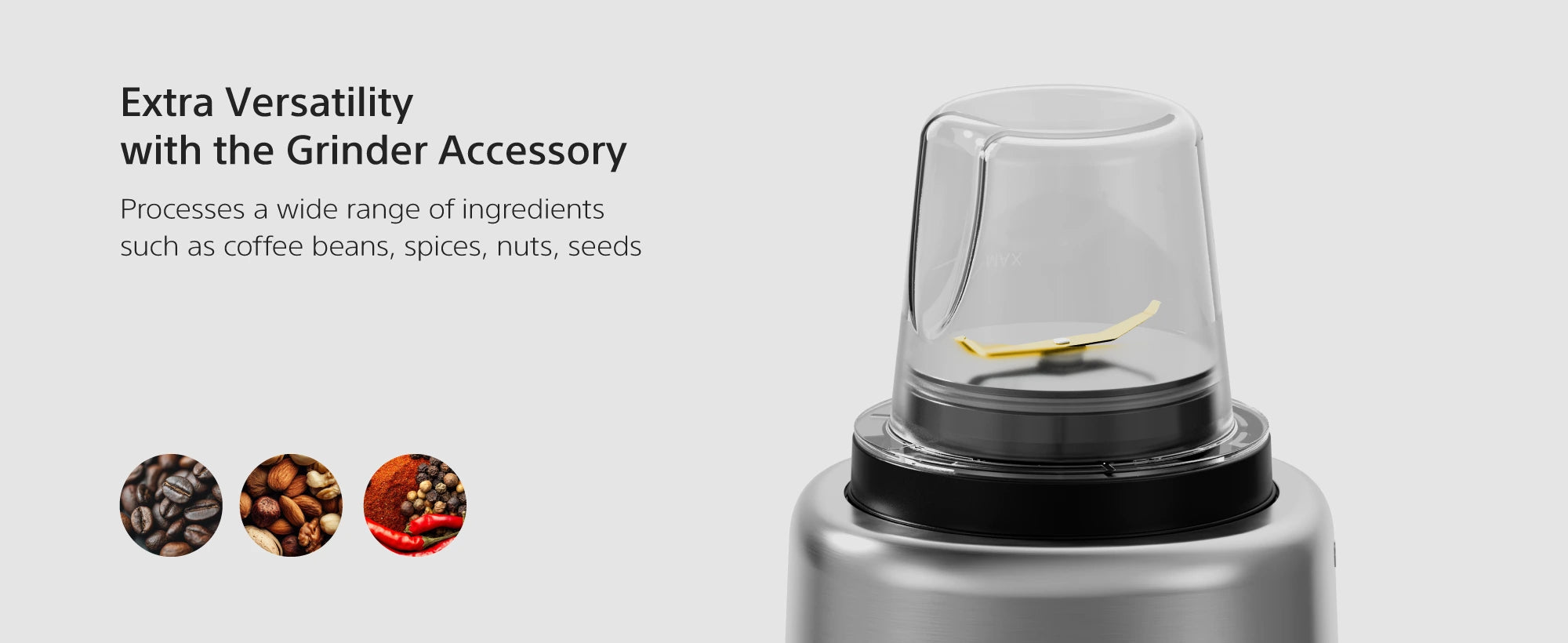 BLG1200 150ml grinder accessory and 1.7L glass jar