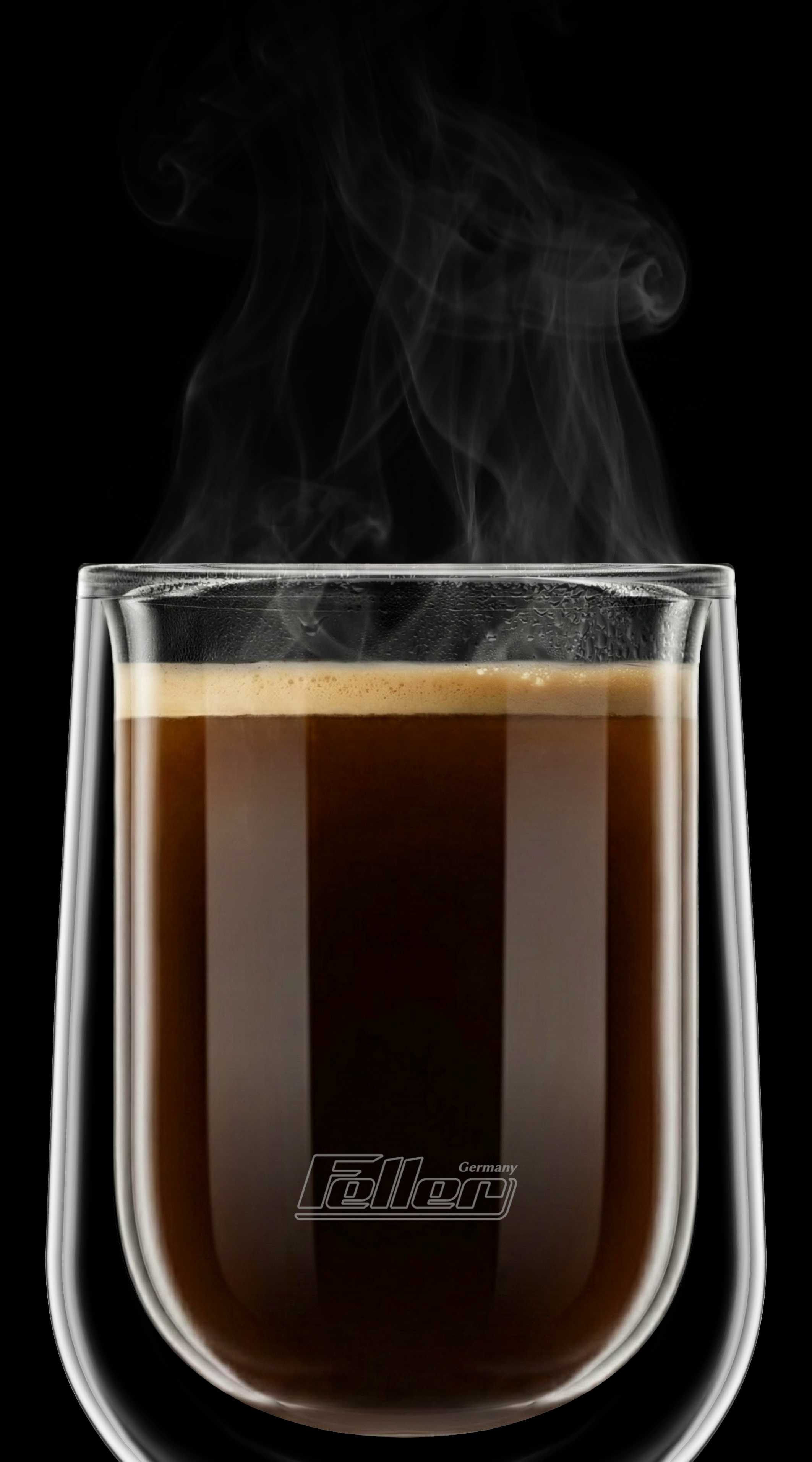 Feller double-wall glass cup 3 with steam