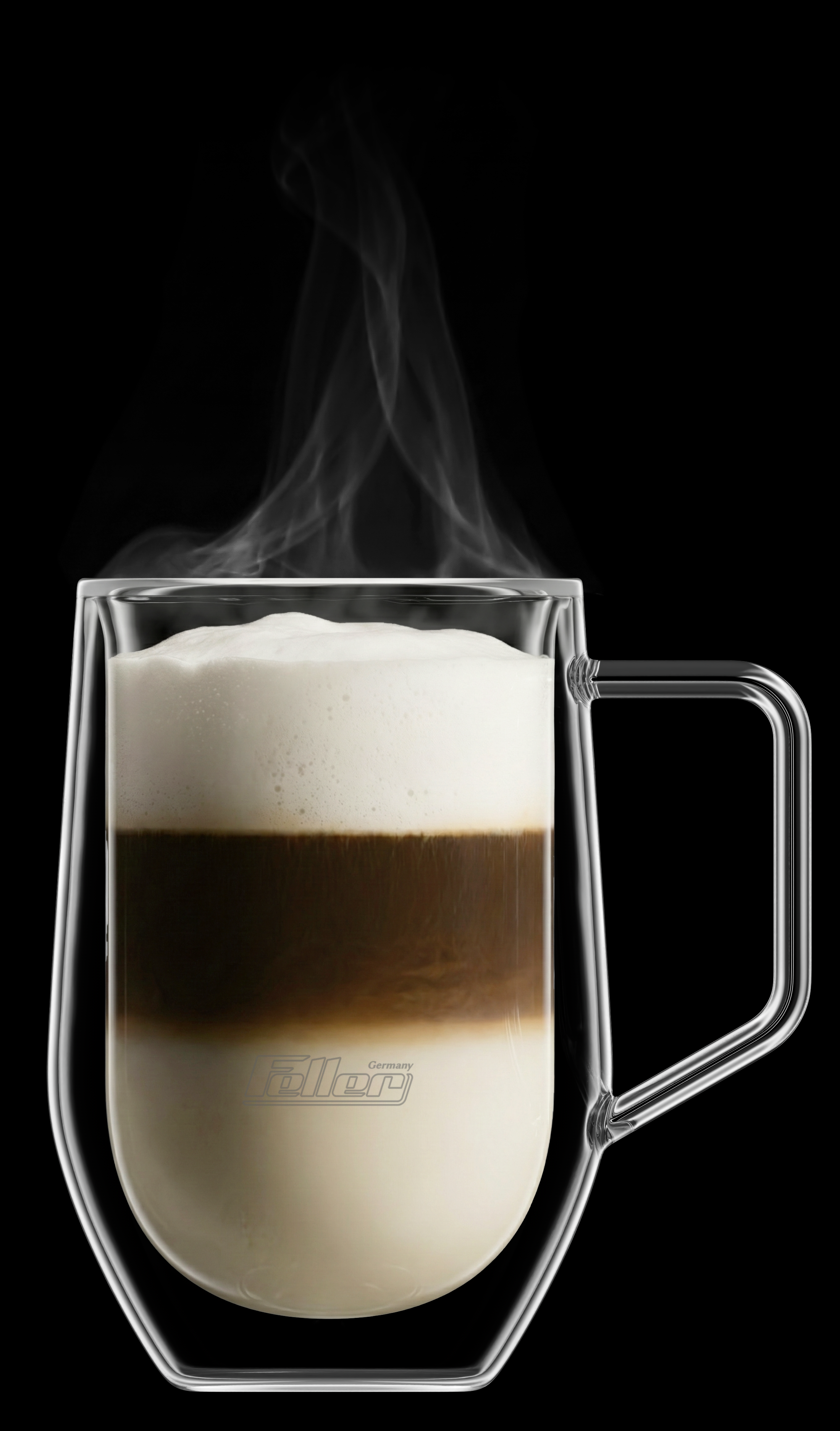 Feller double-wall glass cup 5 with steam