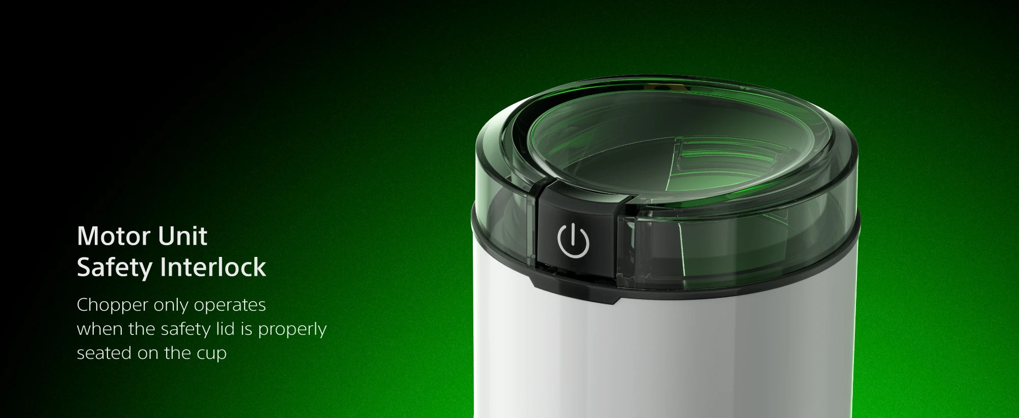 EG151 motor unit safety interlock — runs only when correctly seated on the cup