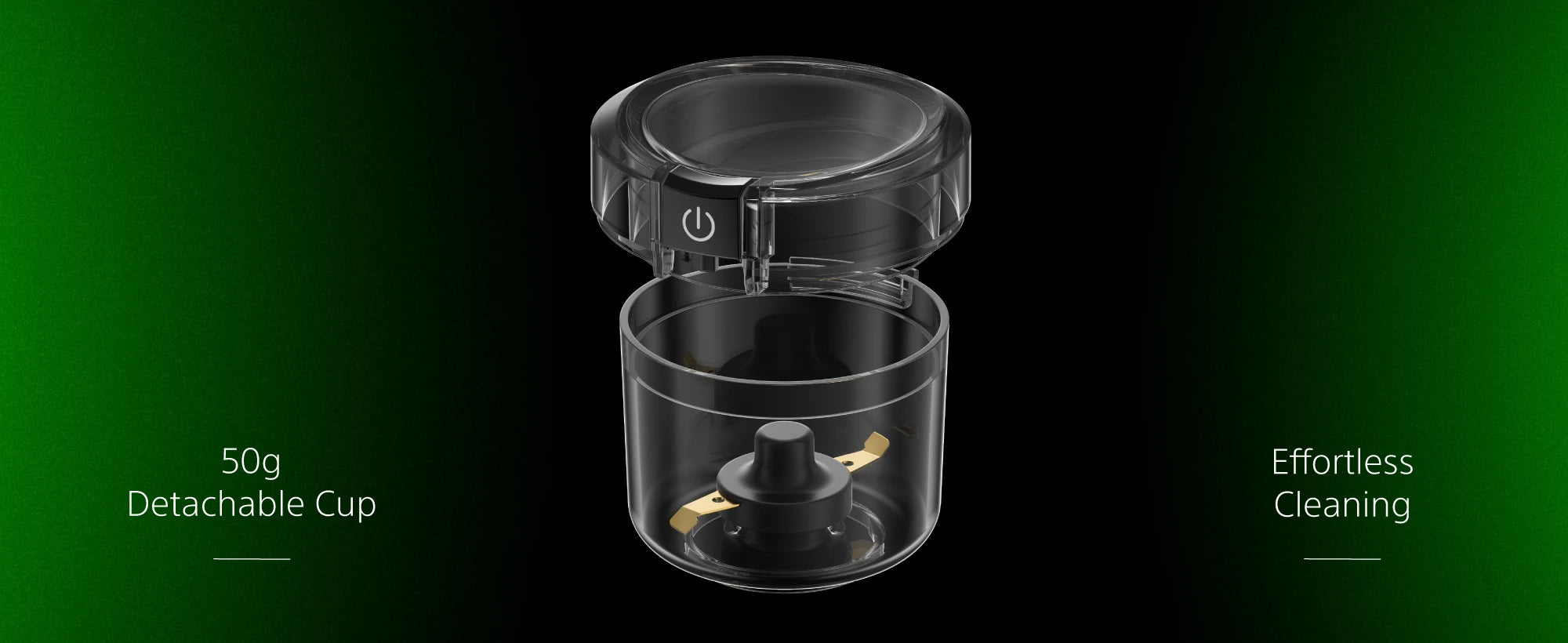 EG151 50g detachable, dishwasher-safe grinder cup for effortless cleaning