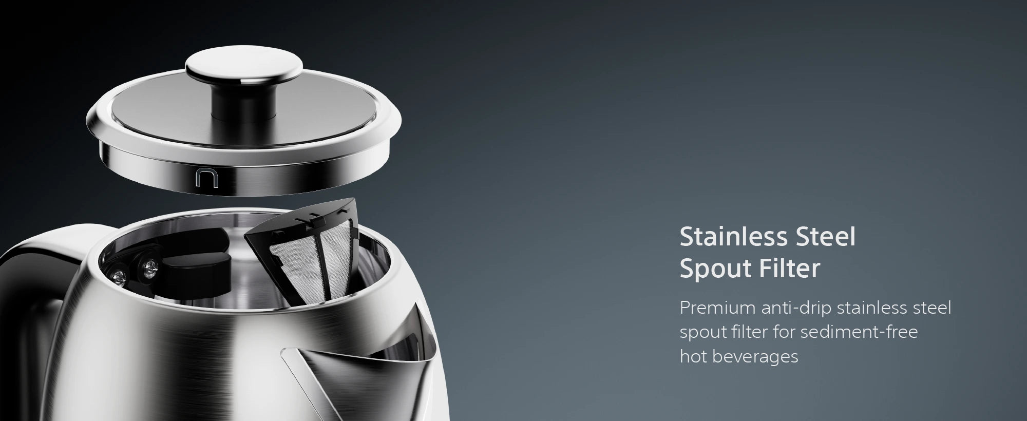 EK200 stainless-steel anti-drip spout filter for sediment-free hot beverages