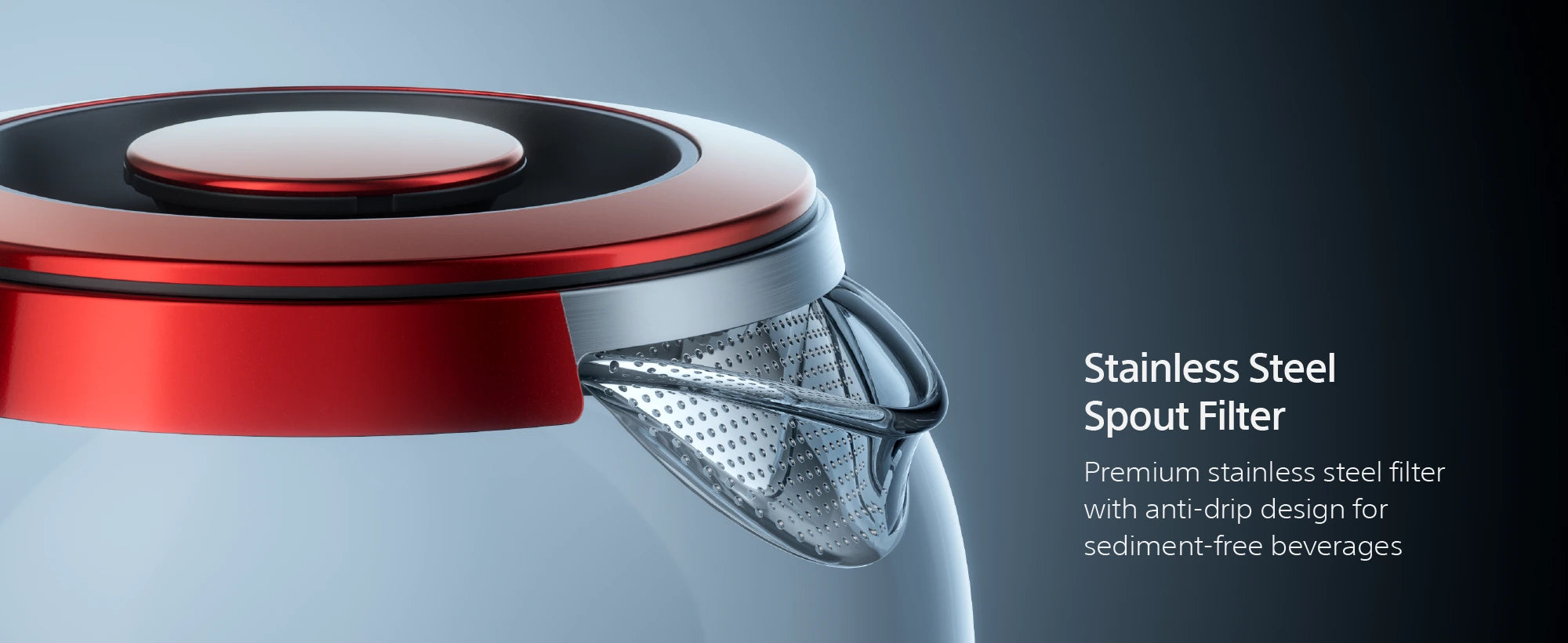 EK730 stainless-steel anti-drip spout filter, UK Strix kettle control and illuminated power switch