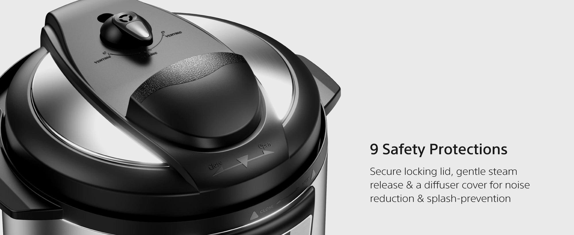 PC165 4-layered aluminum pot with 2x DuPont non-stick coating and 9 safety protections
