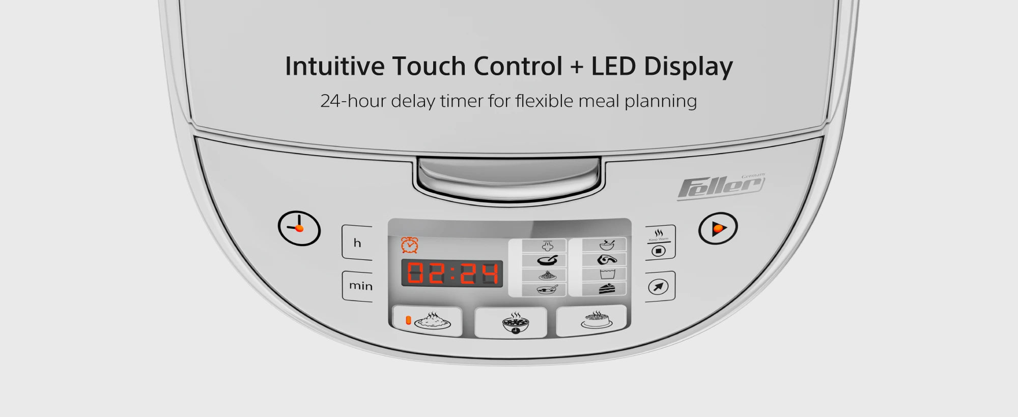 RC99 11 versatile cooking functions; intuitive touch control and LED display with a 24-hour delay timer