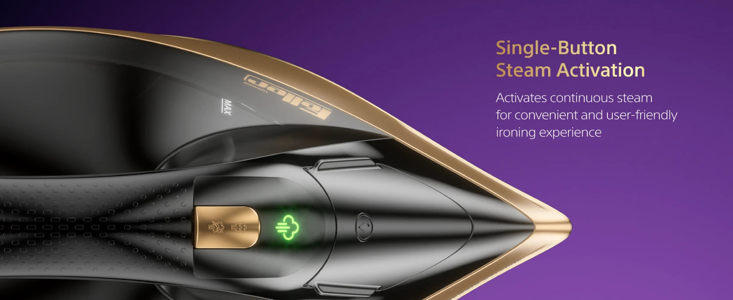 SI260 single-button steam activation, anti-drip & anti-calc, and auto shut-off in vertical and horizontal positions