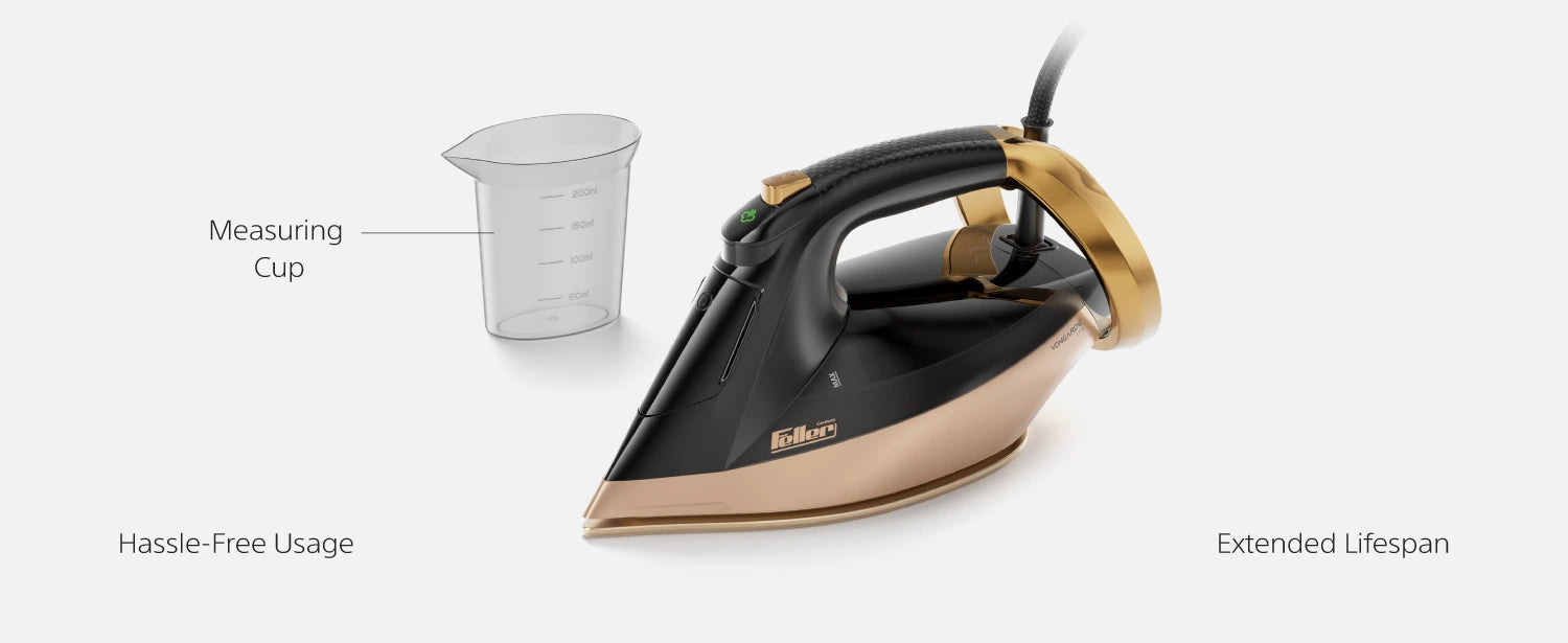 SI260 single-button steam activation, anti-drip & anti-calc, and auto shut-off in vertical and horizontal positions