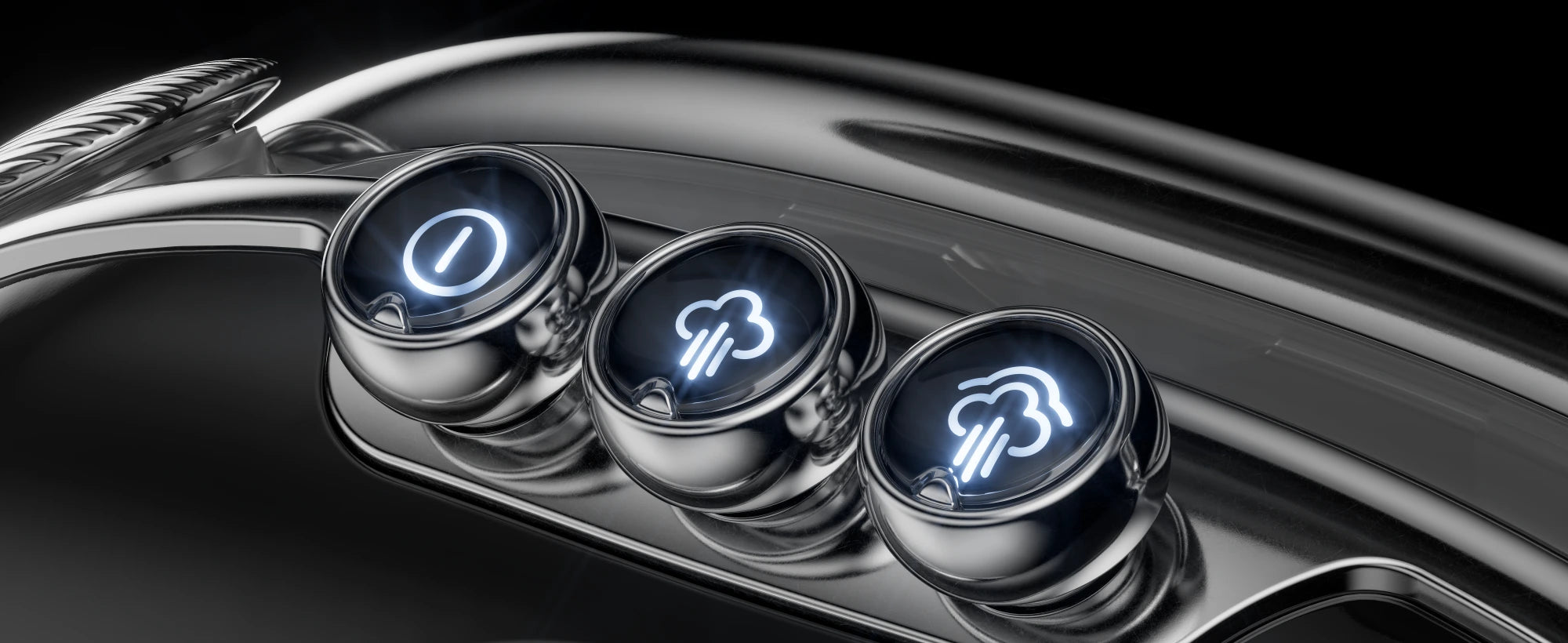 SI290 control buttons — power plus two steam selectors for low and high steam