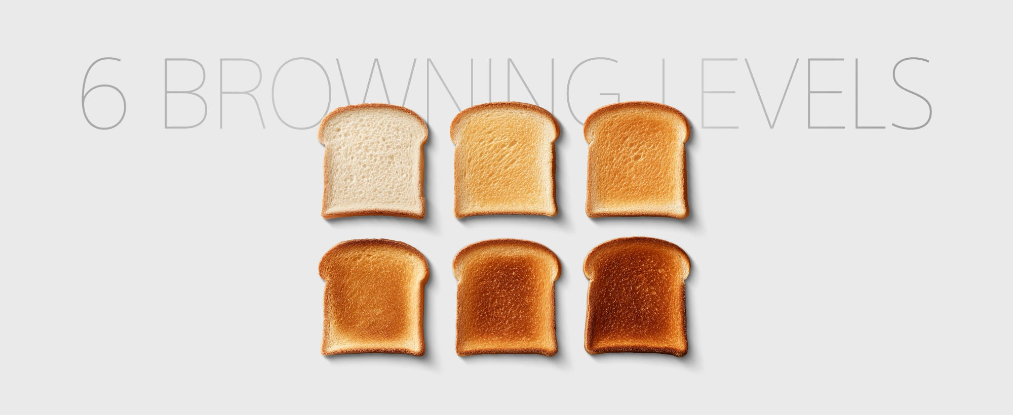 TO290 features — 6 browning levels, slide-out washable crumb tray, metal body, cord storage, wide self-centering slots