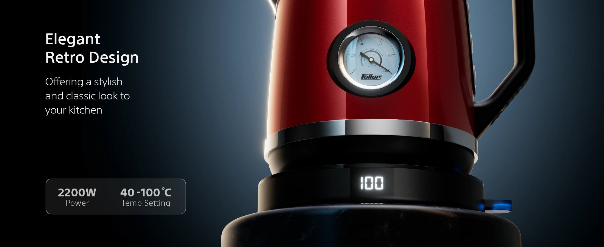 TS290 elegant retro design with vintage thermometer