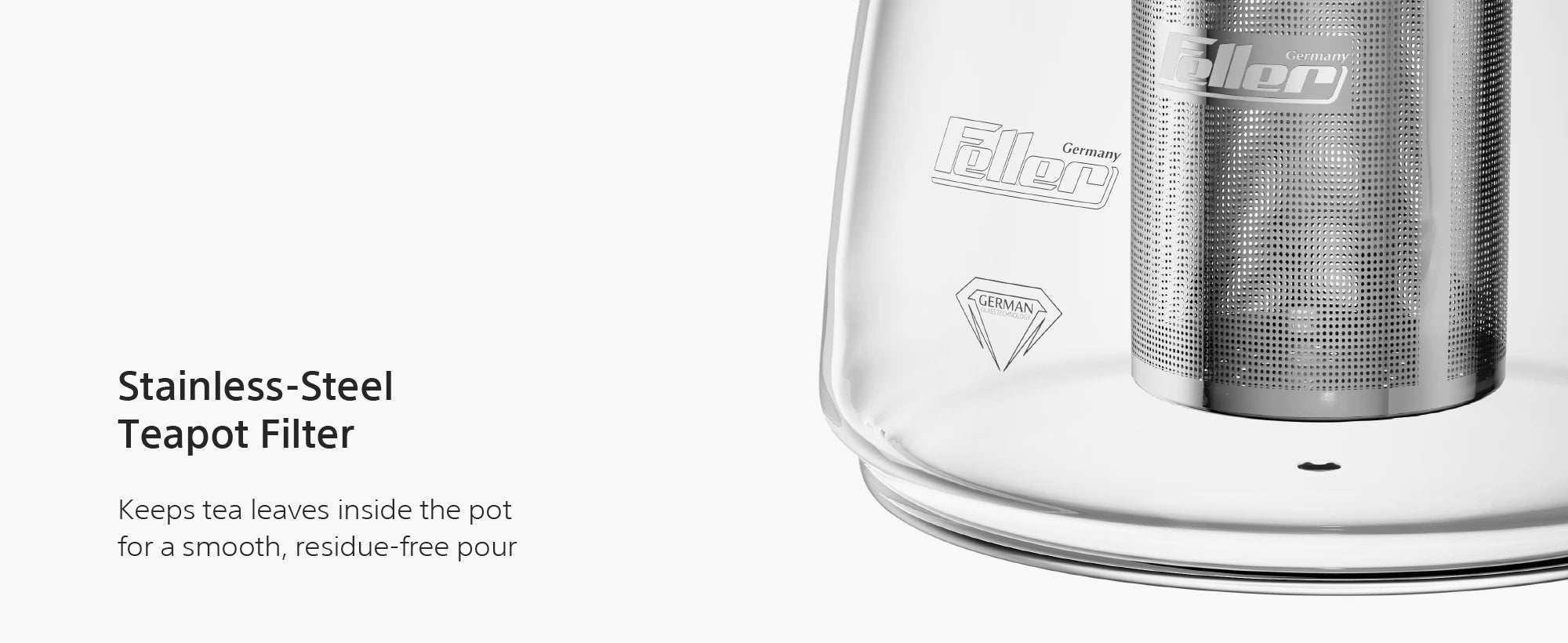 TS290 controls, additional kettle lid, spout filter and teapot filter