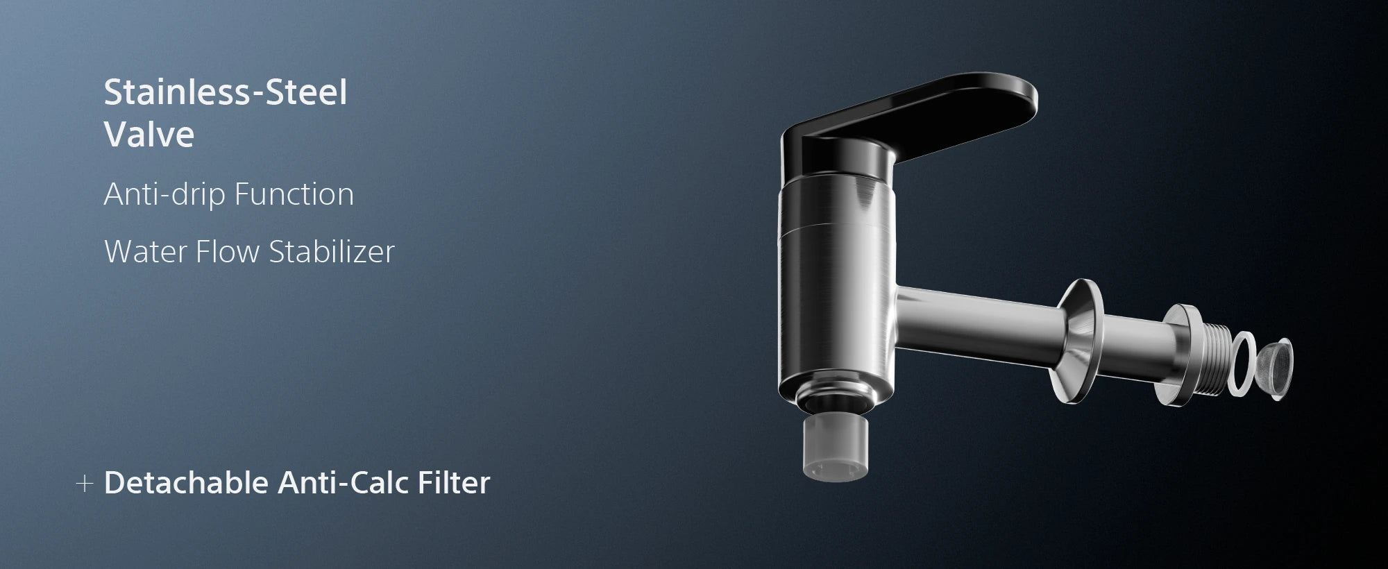 TS390 SCHOTT DURAN borosilicate 3.3 glass made in Germany, thermal-shock resistant, with a stainless-steel valve