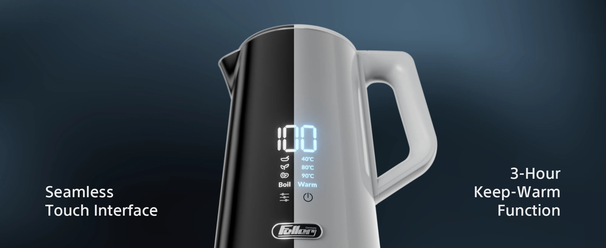 TSS550 smart teapot heating plate, spout filter, anti-drip spout and 3-hour keep-warm