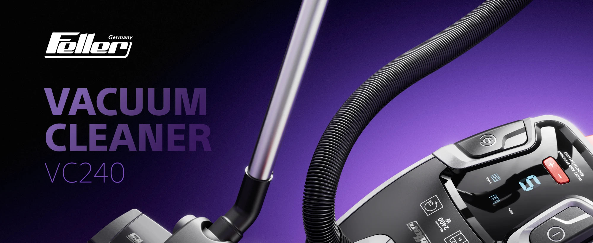 Feller VC240 bagged canister vacuum cleaner — 2400W power with 6L dust capacity