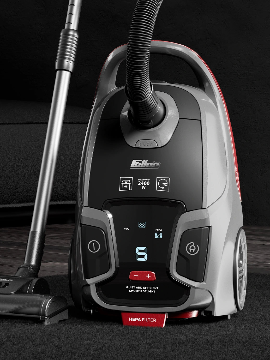 VC240 Vacuum Cleaner Dark Grey Red